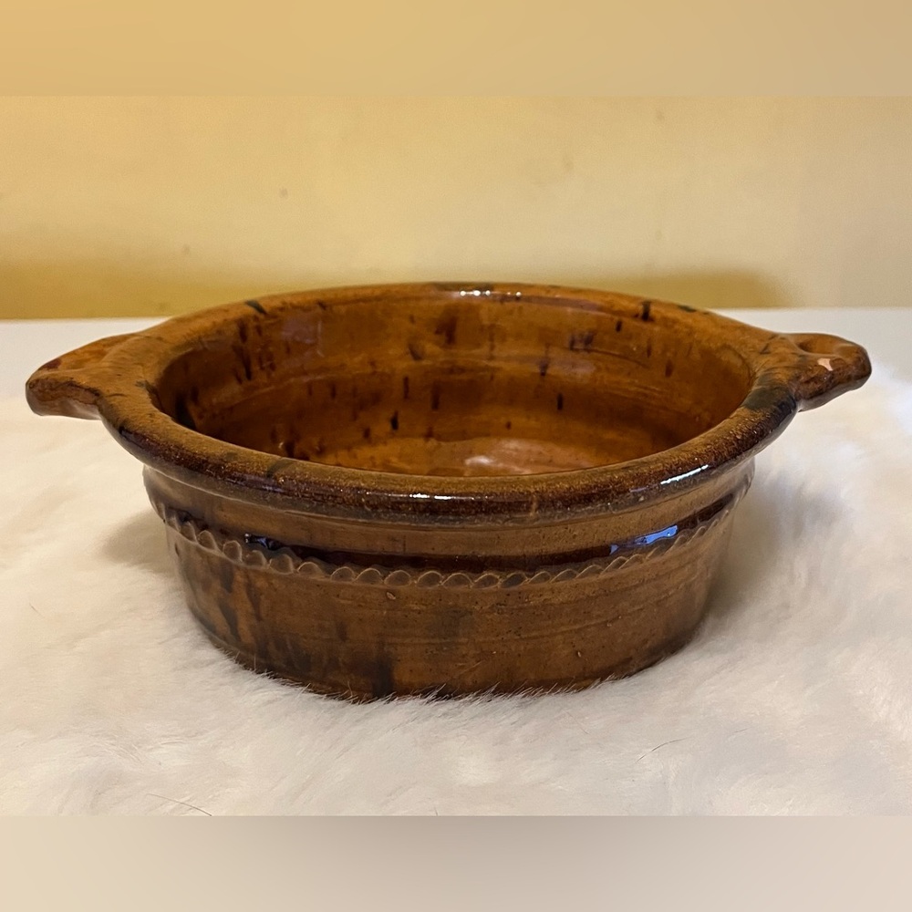 Detailed Brown Art Studio Pottery bowl by RK Wauchau